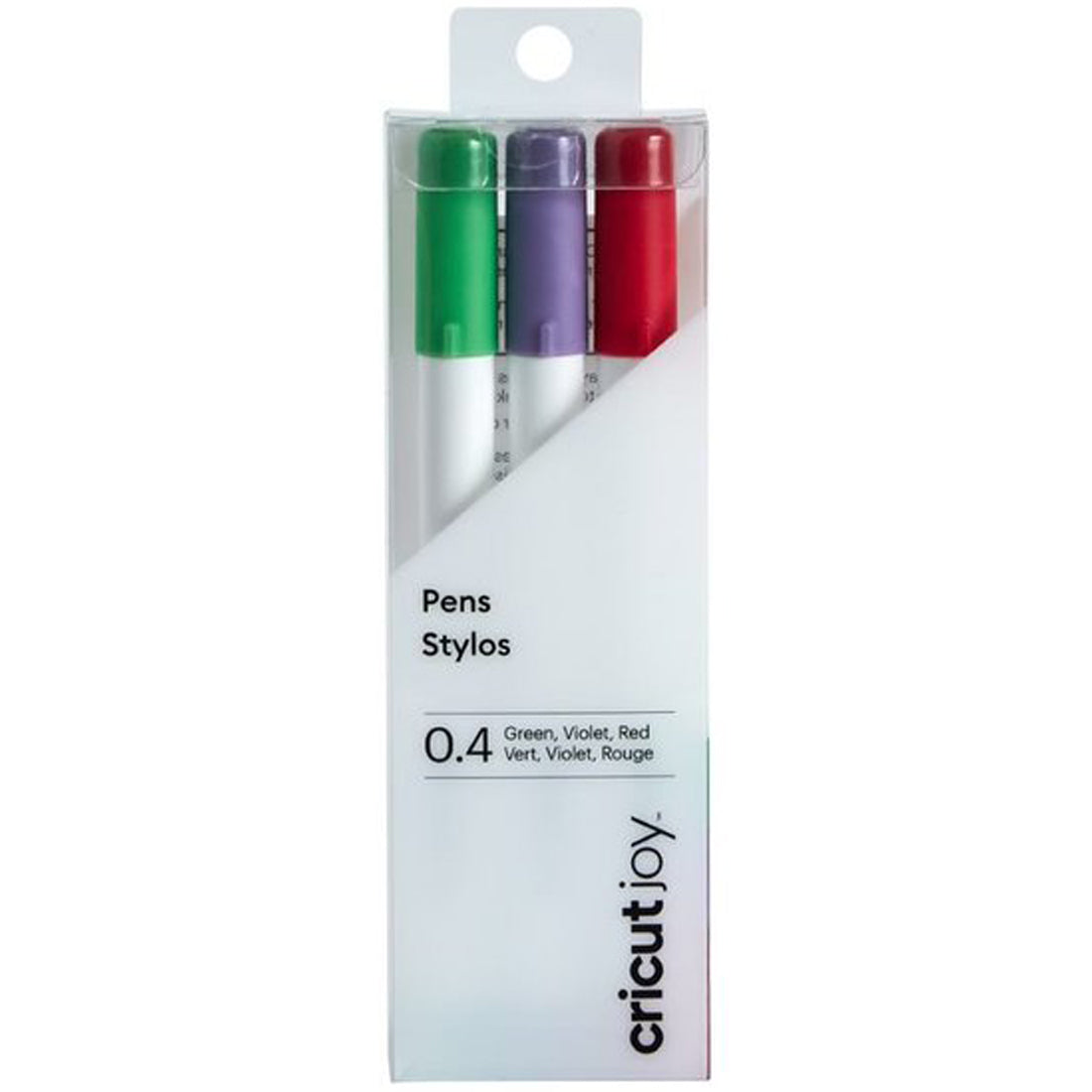 Cricut Joy 3 Zeichenstifte 0.4 - Rot, Grün & Violett - Fine Point Pen Set Red, Green, Violet     Inhalt:  3 Zeichenstifte Farben: Rot, Grün & Violett    Spezifikationen:  0.4 (feine Spitze) Farben: Rot, Grün & Violett wasserbasiert säurefrei ungiftig nach 24 Stunden permanent zur Verwendung mit Vinyl, Papier & Smart Label Materialien