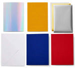 Crealive Cricut Einlegekarten R40 - 12 Stück - Celebration mit Foil Transfer  Inhalt:  12 Karten im Format 4.75" x 6.6" (12.1 cm x 16.8 cm) (zusammengeklappt) / Kartenfarben: 6 Rot und 6 Blau 12 Einlagen im Format 4.5" x 6.4" (11.4 cm x 16.2 cm) / Einlagefarben: 6 Silver Holographic & 6 Maize 12 Transferfolien im Format 4.25" x 6.1" (10.8 cm x 15.6 cm): 6 Gold & 6 Silber 12 Umschläge in 5.1" x 7.25" (13.0 cm x 18.4 cm) / Farbe: Weiss    Cricut Einlegekarten sind geeignet für:  Karten Einladungen