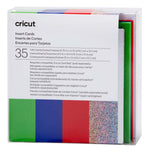 Crealive Cricut Einlegekarten S40 - 35 Stück - Rainbow  Inhalt:  35 Karten im Format 4.75" x 4.75" (12.1 cm x 12.1 cm) (zusammengeklappt) - Kartenfarben: 11 x Grün, 12 x Blau und 12 x Rot 35 Einlagen im Format 4.5" x 4.5" (11.4 cm x 11.4 cm) - Einlagefarben: 35 x Schlangenmuster holografisch 35 Umschläge in 5" x 5" (12.7 cm x 12.7 cm) - Farbe: Weiss    Cricut Einlegekarten sind geeignet für:  Karten Einladungen