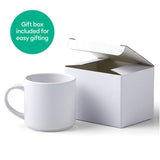 Crealive Cricut Keramiktasse stapelbar 295 ml - Weiss - 4 Stück  Inhalt:  4 stapelbare Cricut Keramiktassenrohlinge    Spezifikationen:  4 Keramiktassen Inhalt: 295 ml (10 OZ) Farbe: weiss sublimationskompatibel glatte, gerade Wände für einwandfreie Übertragungen spülmaschinen- und mikrowellengeeignet zur Verwendung mit Cricut Mug Press und Infusible Ink Produkten (separat erhältlich)