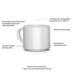 Crealive Cricut Keramiktasse stapelbar 295 ml - Weiss - 4 Stück  Inhalt:  4 stapelbare Cricut Keramiktassenrohlinge    Spezifikationen:  4 Keramiktassen Inhalt: 295 ml (10 OZ) Farbe: weiss sublimationskompatibel glatte, gerade Wände für einwandfreie Übertragungen spülmaschinen- und mikrowellengeeignet zur Verwendung mit Cricut Mug Press und Infusible Ink Produkten (separat erhältlich)