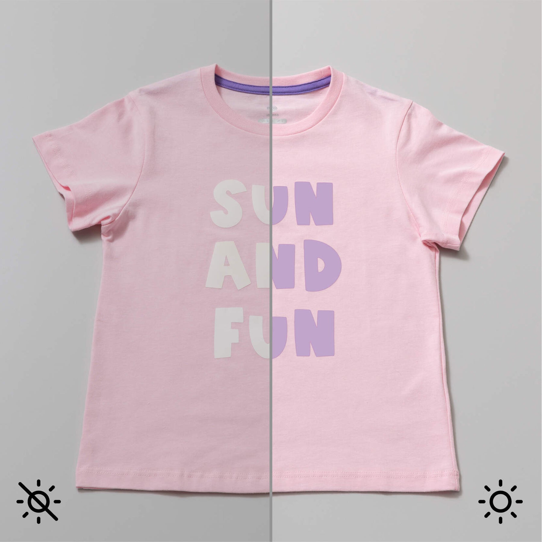 Crealive Cricut UV-aktivierte Farbwechsel Flexfolie / Iron-On  Erstelle verspielte Farbwechseleffekte im Sonnenlicht! Das UV-aktivierte Iron-On mit Farbveränderung ändert sich bei Sonneneinstrahlung. Füge deinen Wärmeübertragungsprojekten überraschende Akzente hinzu! Ideal für Kleidung, Accessoires und Alltagsartikel für draussen – dieses Material begeistert auf praktisch allem. 