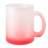 Crealive Glastasse mit Farbverlauf - Rot  Eine ganz spezielle Glastasse mit satinierter Oberfläche und lebendigen Farbverlaufe für deine individuelle Kreation. Die Tasse ist ein echter Hingucker und zieht die Blicke magisch auf sich. Perfekt für besondere Anlässe oder als Werbeträger; halt überall da, wo Kaffee, Tee und sonstige Heissgetränke gerne getrunken werden. Mache diese 'frostige' Tasse zu einem wunderschönen Unikat!