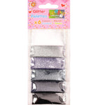 Crealive Ultrafeines Glitzer Pulver zum Dekorieren und Verzieren von Karten, Scrapbooking Seiten oder in den Schüttelkarten Pouches.     Inhalt:  6 Säckchen ultrafeines Glitzerpulver  6 verschiedene Farben: Weiss - Schwarz 6 x 2 g Glitzerpulver    Glitzer Puder sind geeignet für:  Karten Karten-Verzierungen Schüttelkarten Plotten Scrapbooking Mixed Media