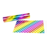 Hot Foil - Regenbogen  Mit dieser Hot Foil kannst Du direkt loslegen und die tollsten Werke kreieren mit dem Hot Foil Applicator Starter Kit. Diese Hot Foil hat die Abmessungen 15 cm x 300 cm. Mit Hot Foil kreierst Du die tollsten Karten, Namensschilder, und viel mehr!