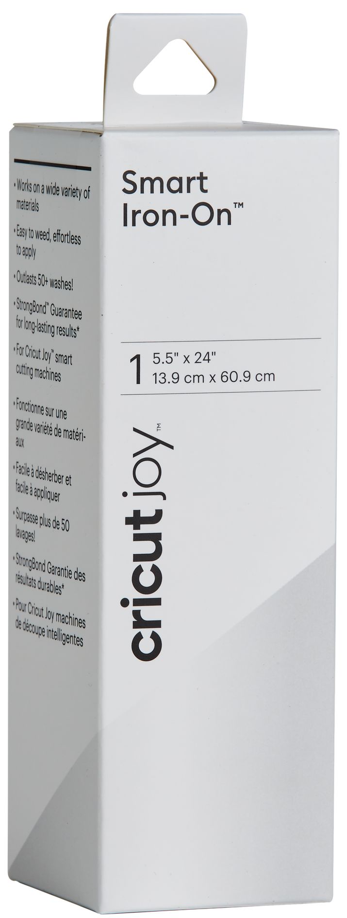 Joy Iron-On Flexfolie - Silber   Die Joy Iron-On Flexfolie von Cricut eignet sich hervorragend für eine Vielzahl von Materialien und hält mehr als 50 Waschgänge aus! Die Smart Iron-On Flexfolie funktioniert ohne Schneidematte. Du kannst sie also einfach in die Joy einlegen & loslegen. Sie lässt sich sehr leicht Entgittern.     Inhalt:  1 Rolle Cricut Joy Smart Iron-On Flexfolie - Silber