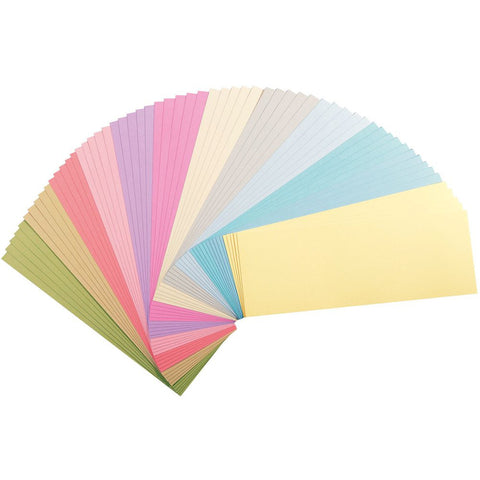 Crealive Tonkarton 11,4 x 30,5 cm - Pastell (60 Stk)  Spezifikationen:  4.5’’ x 12’’ (11.4 cm x 30.5 cm) 216 g/m2 beidseitig farbig (voll durchgefärbt) beschreibbar säurefrei Masse passend für Cricut Joy    Dieser Tonkarton / Bastelpapier ist geeignet für:  Karten Karten-Verzierungen Plotten Handlettering Mixed Media Bastelpapier für die Schule oder Kindergarten Scrapbooking  