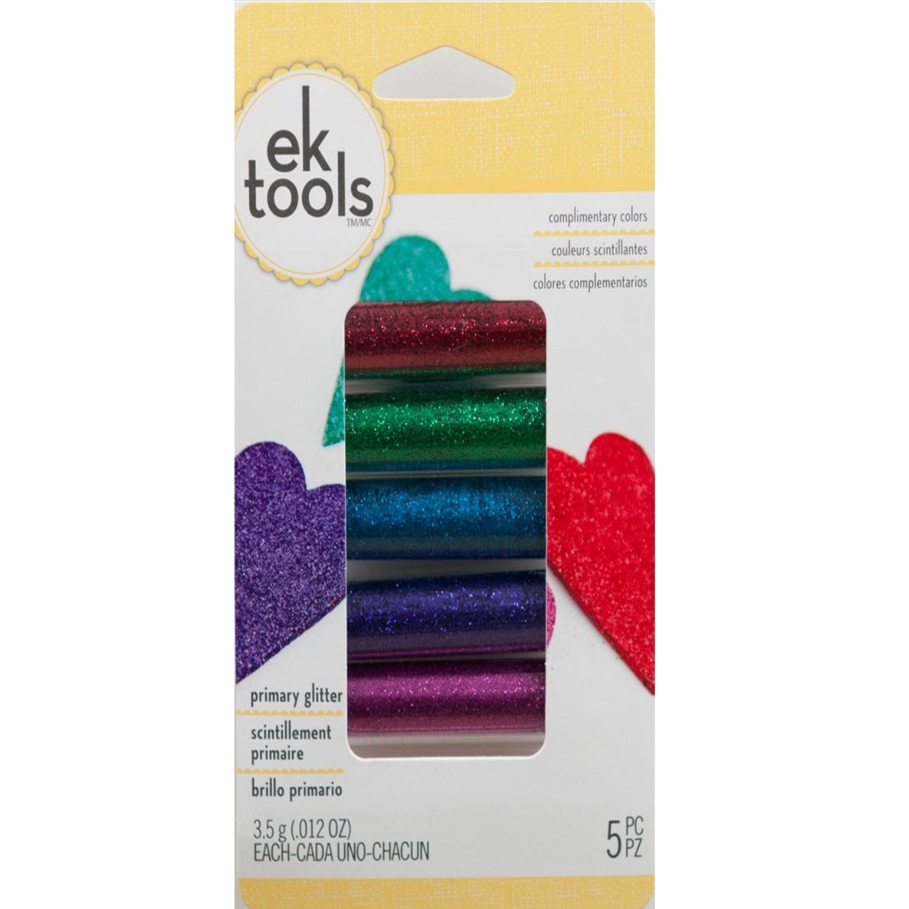 Crealive Primary Glitzer Pulver  Glitzer Pulver zum Dekorieren und Verzieren von Karten, Scrapbooking Seiten oder in den Schüttelkarten Pouches.     Inhalt:  5 Fläschchen Glitzer Pulver  5 verschiedene Farben (Rot, Grün, Blau, Violett & Pink) 5 x 3.5 g Glitzerpulver    Glitzer Pulver sind geeignet für:  Karten Karten-Verzierungen Schüttelkarten Plotten Scrapbooking Mixed Media