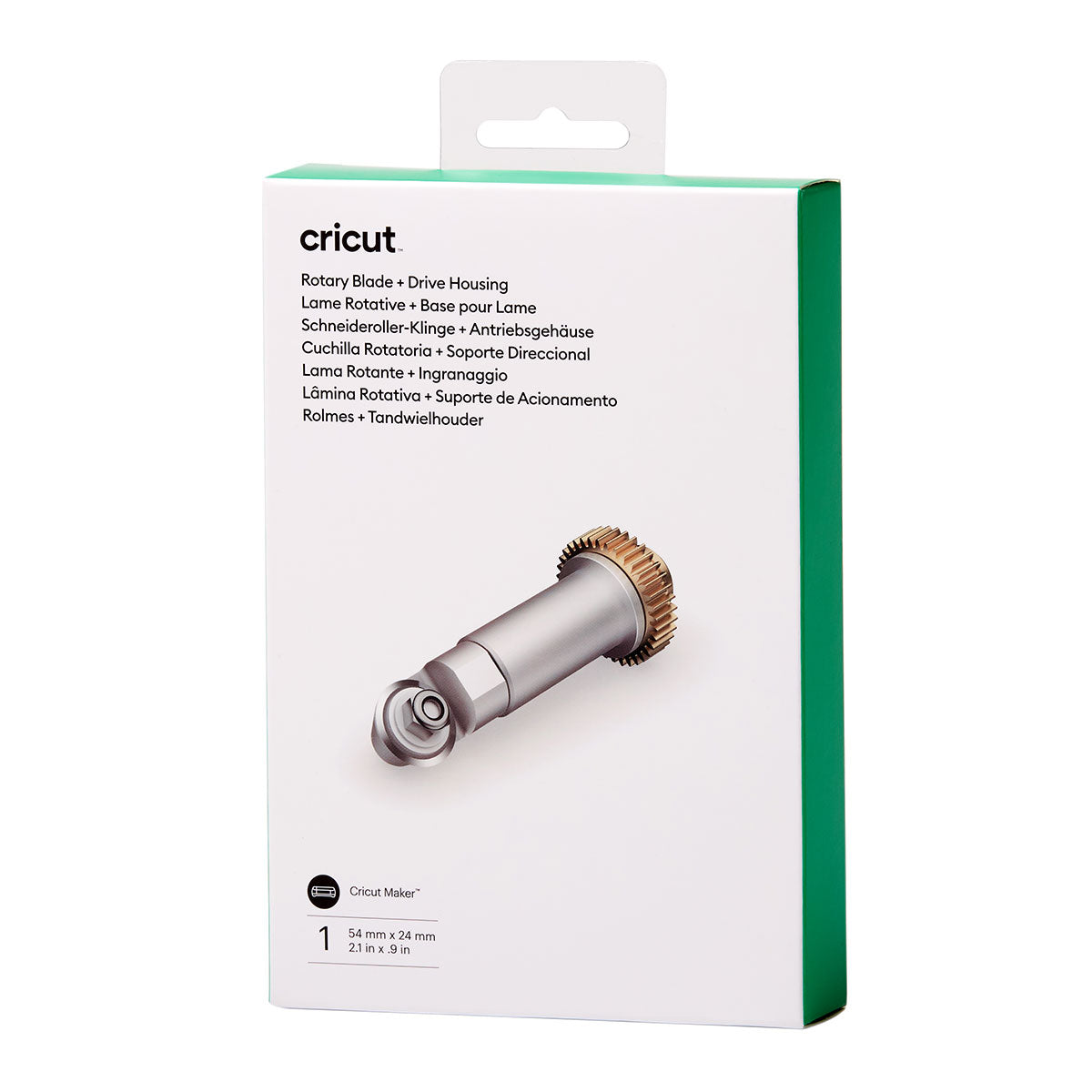 Cricut Rollschneidemesser mit Halterung - Rotary Blade & Housing  Inhalt:  1 Rollschneidemesser Halterung     Das Cricut Rotary Blade™ ist ein kleiner Rollschneider, der in Deinen Cricut Maker™  Plotter eingesetzt wird. Das ermöglicht erstmals ein unbegrenzt anpassbares, präzises Schneiden von Stoffen. Mit ihrer fliessenden Rollbewegung schneidet diese einzigartige Klinge praktisch und schnell jeden Stoff - ohne jegliche Verstärkung durch z.B. Bügeleinlagen.