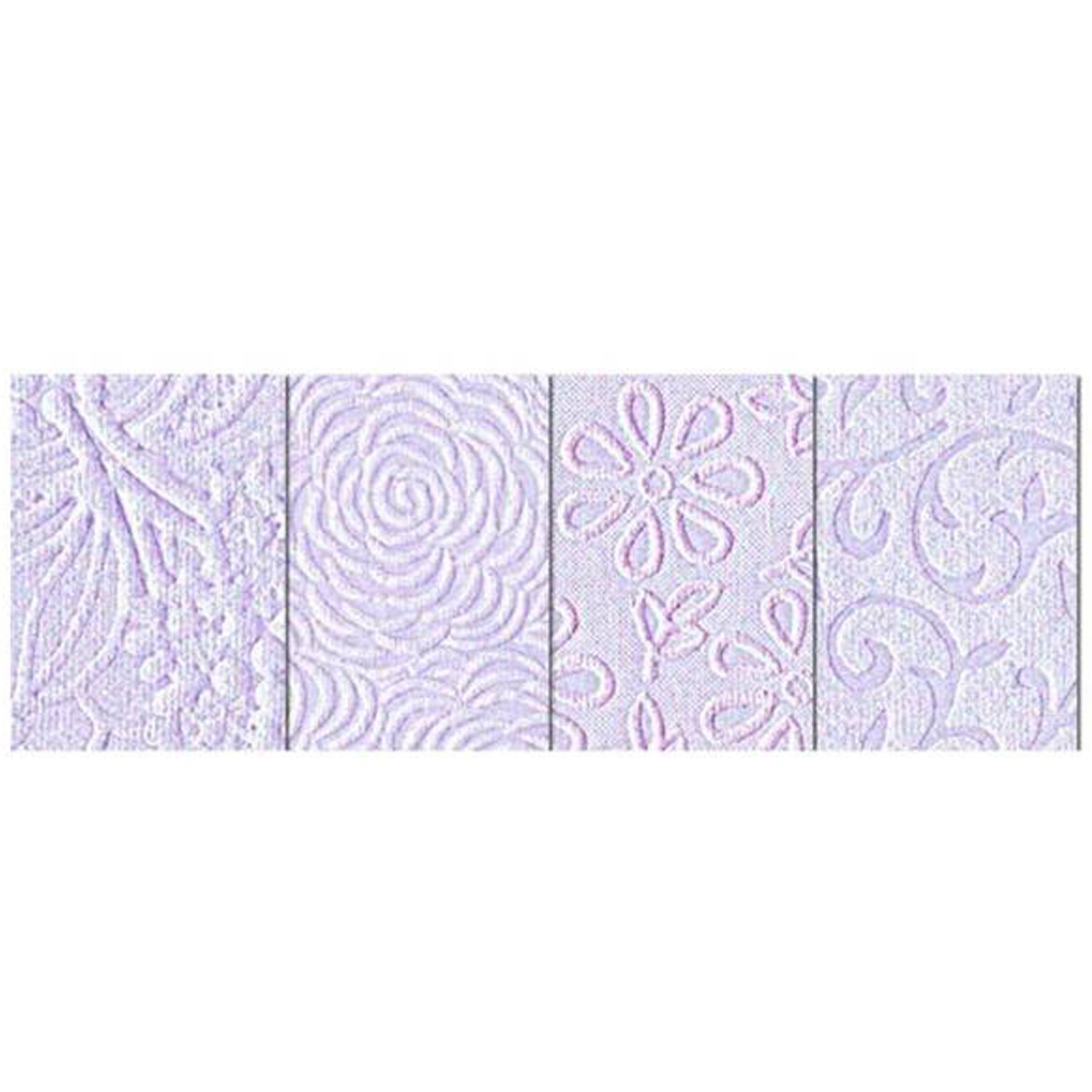 Crealive Strukturpapier handgeschöpft 200 g/m2 - 23 x 33 cm - Noblesse Viola  Inhalt:  8 Bogen 4 Designs    Spezifikationen:  23 x 33 cm 200 g/m2 durchgefärbt handgeschöpftes Naturpapier geprägtes Papier Metallic-Effekt   Dieses Strukturpapier ist geeignet für:  Karten Karten-Verzierungen Kuverts Geschenkboxen & Verpackungen Plotten Scrapbooking