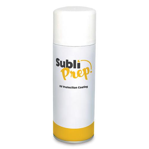 Subli Prep - Schutzlack für bessere UV-Beständigkeit  Schutzlack für bessere UV-Beständigkeit, Subli Prep, gibt es in einer 400 ml Sprühdose und hat ein gelbes Etikett. Digi Coat Sublimationslacke sind zur Vorbereitung für den Sublimationsdruck. Sie wurden für die Vorbehandlung von unbeschichteten Produkten entwickelt, um diese im Sublimationsverfahren zu bedrucken. - Crealive