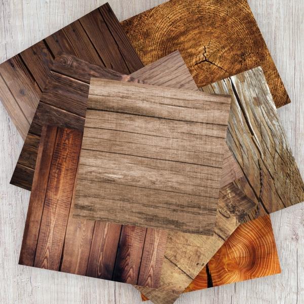 Designpapier 170 g/m2 - 12’’ x 12’’ - Wooden - Crealive