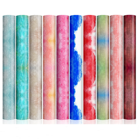 Crealive craftcut® Ink Transfer-Sheet Set - Watercolor 3   Spezifikationen: Sublimationspapier craftcut® Ink Transfer-Sheet Set Grösse: 30.5 x 30.5 cm (12" x 12") kompatibel mit allen sublimationsfähigen Materialien Inhalt: 10 x craftcut® Ink Transfer-Sheets 10 Muster: Watercolor 3    Mit den craftcut® Ink Transfer-Sheets erstellst du im Handumdrehen, individuelle und einzigartige Designs für sublimationsfähige Objekte.